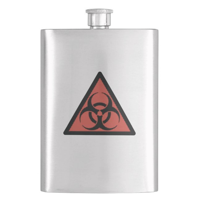 Red biohazard sign flask (Front)