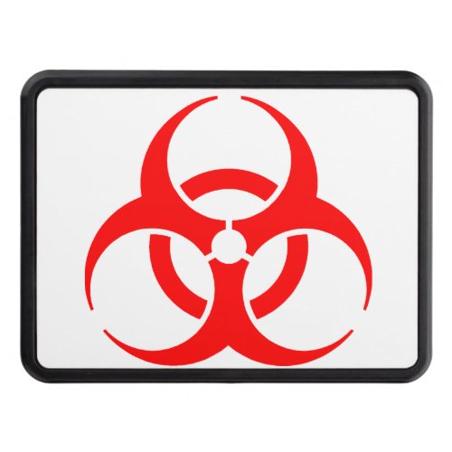 Red Biohazard Sign Hitch Cover
