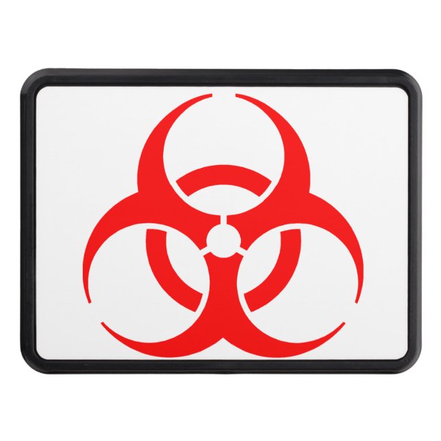 Red Biohazard Sign Hitch Cover (Front)