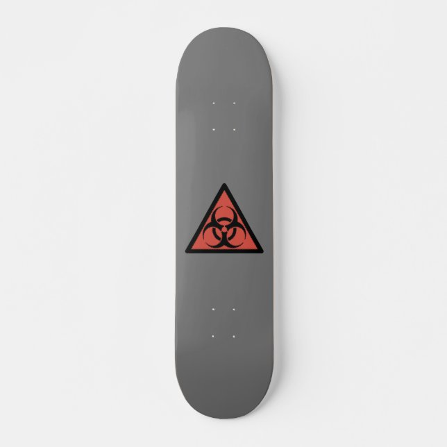 Red biohazard sign skateboard (Front)