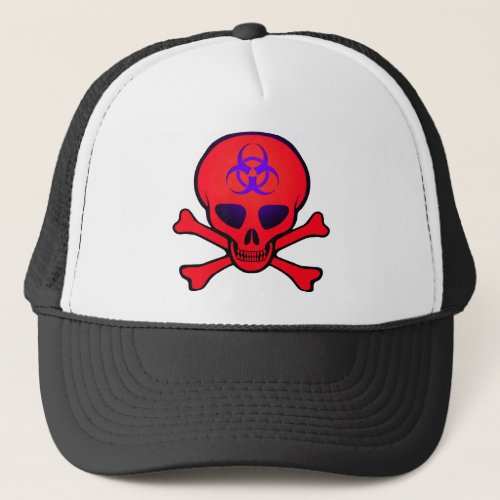 Red Biohazard Skull Cap