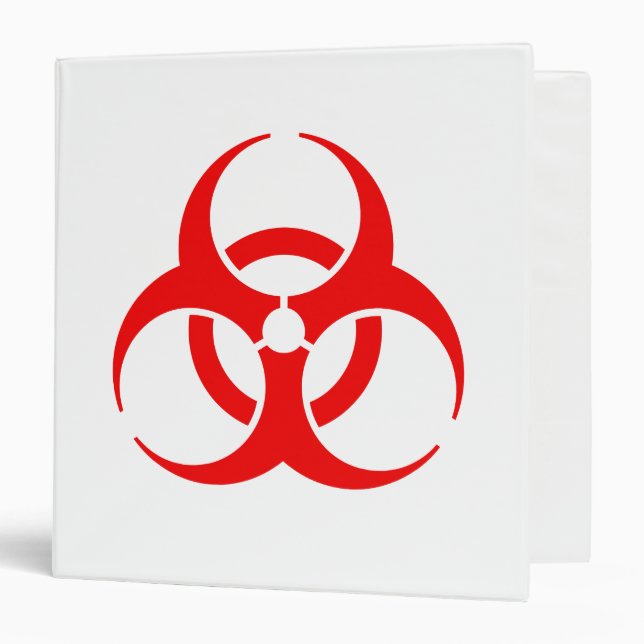 Red Biohazard Symbol 3 Ring Binder (Front/Inside)