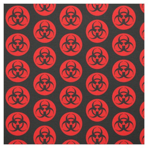 Red Biohazard Symbol Fabric