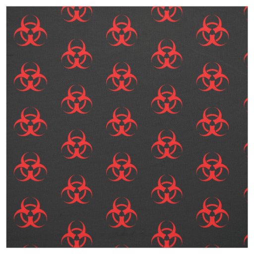Red Biohazard Symbol Fabric