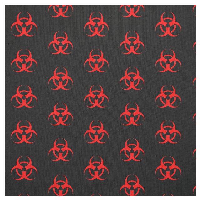 Red Biohazard Symbol Fabric (Swatch)