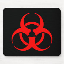 Red Biohazard Symbol Mousepad