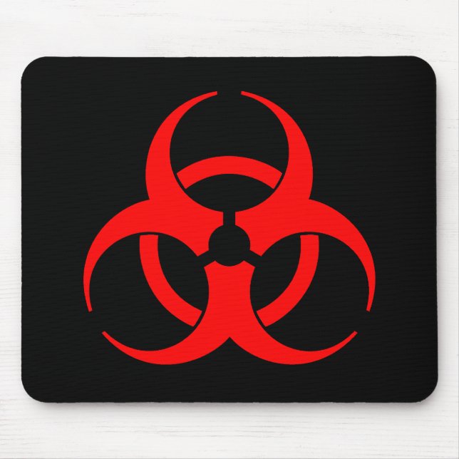 Red Biohazard Symbol Mousepad (Front)