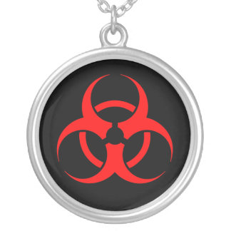 Red Biohazard Symbol Necklace