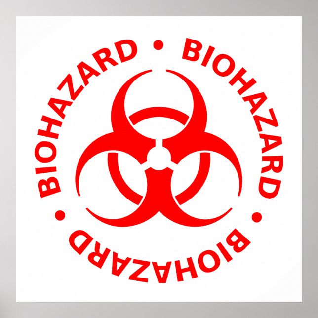 Red Biohazard Symbol Poster (Front)