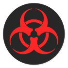 Red Biohazard Symbol Sticker | Zazzle