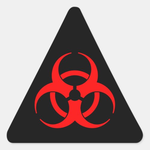 Red Biohazard Symbol Triangle Sticker
