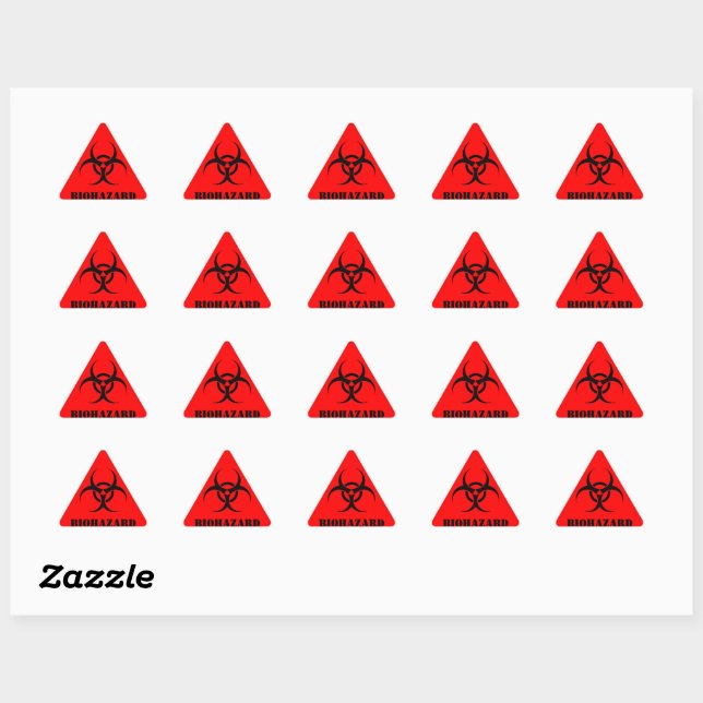 Red BIOHAZARD Warning Label Halloween Props (Sheet)