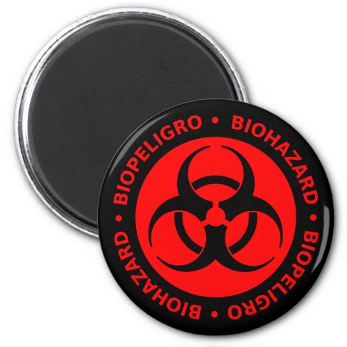 Red Biohazard Warning Magnet