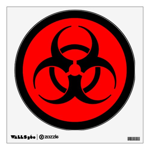 Red Biohazard Warning Sign Wall Sticker
