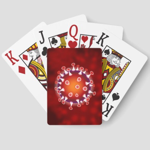Red Biology Microscopic Virus Science Custom Jumbo Poker Cards
