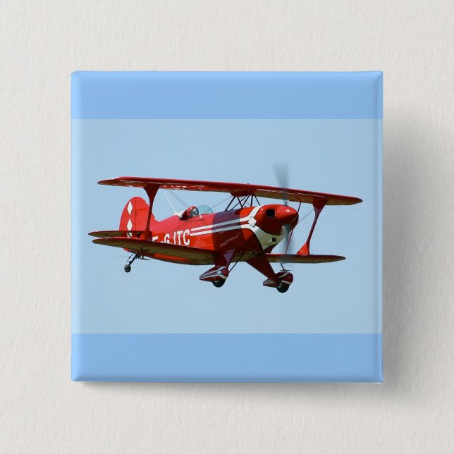 Red Biplane Button (Front)