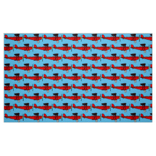 Red Biplane Fabric