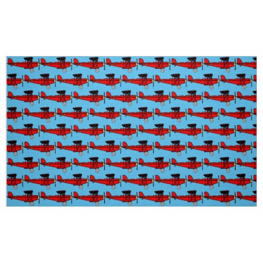 Red Biplane Fabric