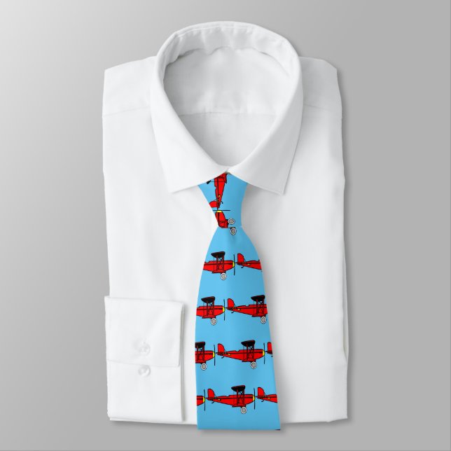 Red Biplane Tie (Tied)