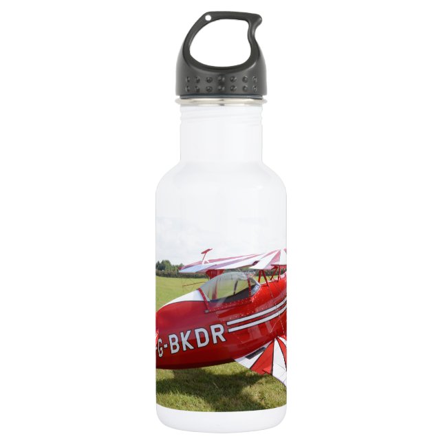 Red Biplane Water Bottle (Front)
