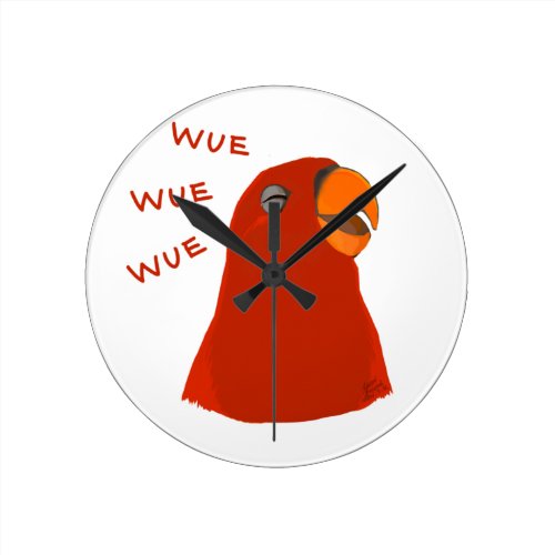 Red birb GUMI wuewuewue Round Clock