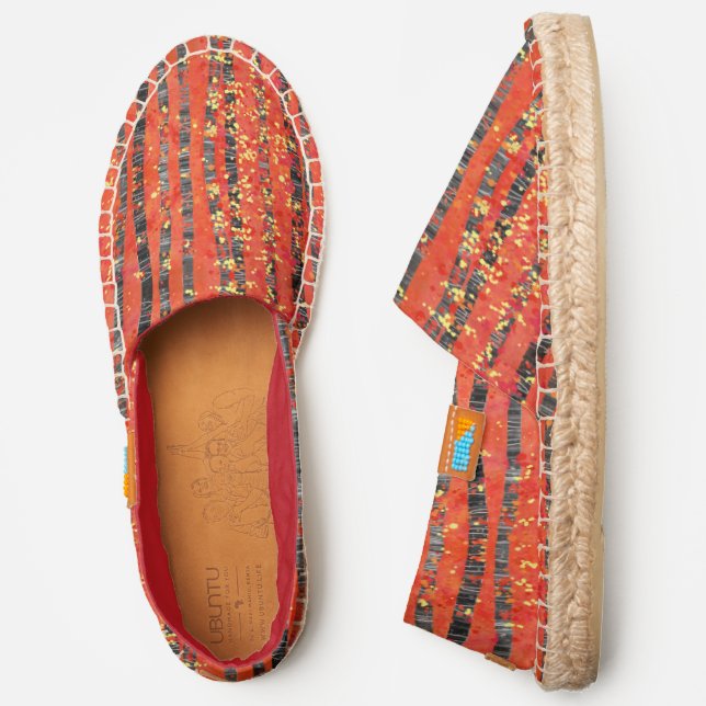 Red Birch Forest Stripes Espadrilles (Side)