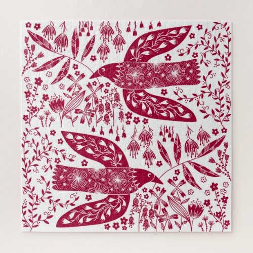 Red Bird Art Jigsaw Puzzle