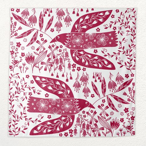 Red Bird Art Tapestry