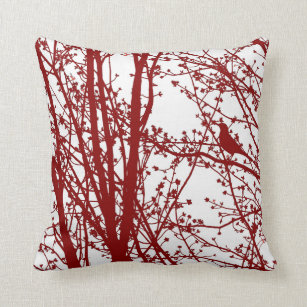 red bird pillow