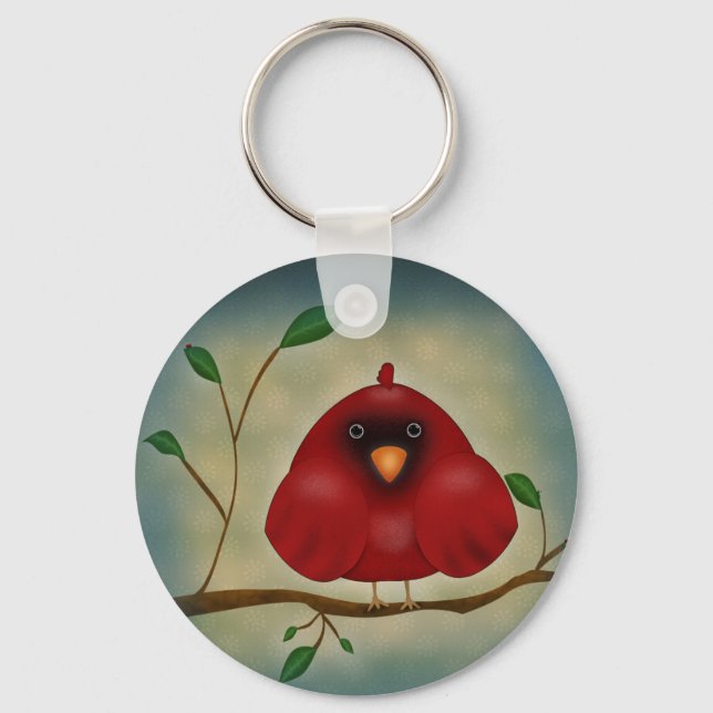 Red Bird Cardinal Keychain (Front)