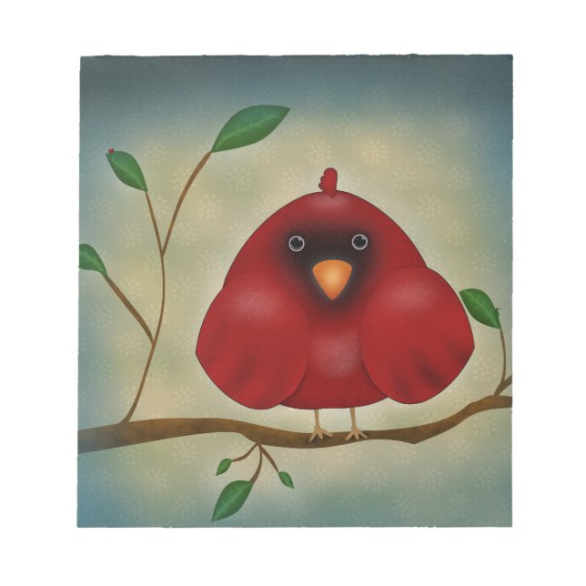 Red Bird Cardinal Notepad (Front)