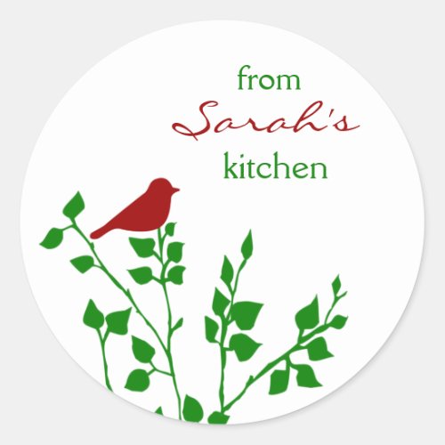 Red Bird Christmas Custom Baking Stickers