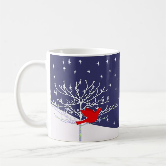 Red Bird Christmas Mug - (Left)