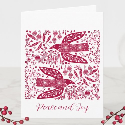 Red Bird Christmas Note Card