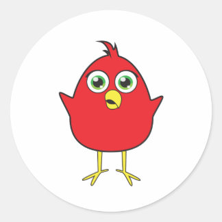 Red Bird Classic Round Sticker
