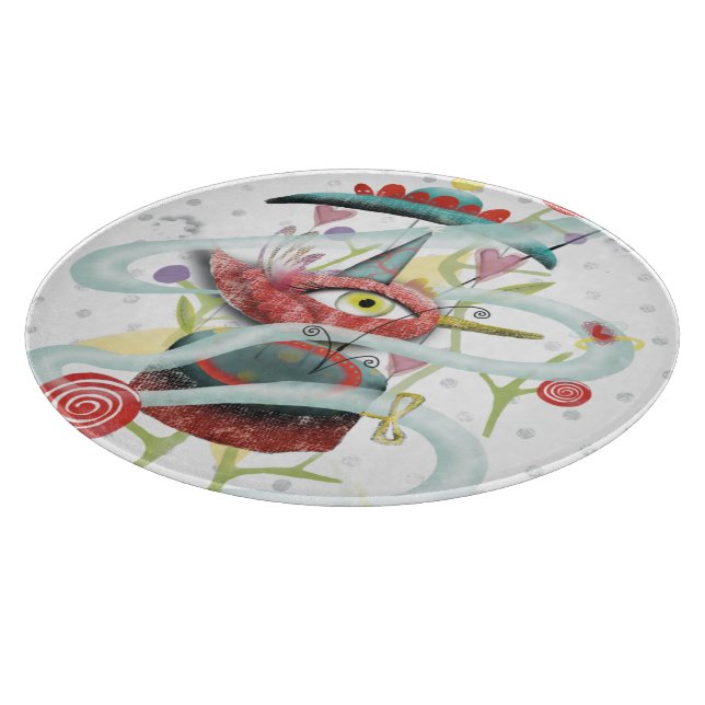 Red Bird Cutting Board (Corner)