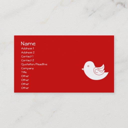 Customizable Red BIrd Fly Business Card