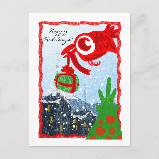 Red Bird Gift Postcard (Front)