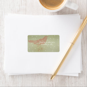 Red Bird Green Wood Grain with Stars Save the Date Label