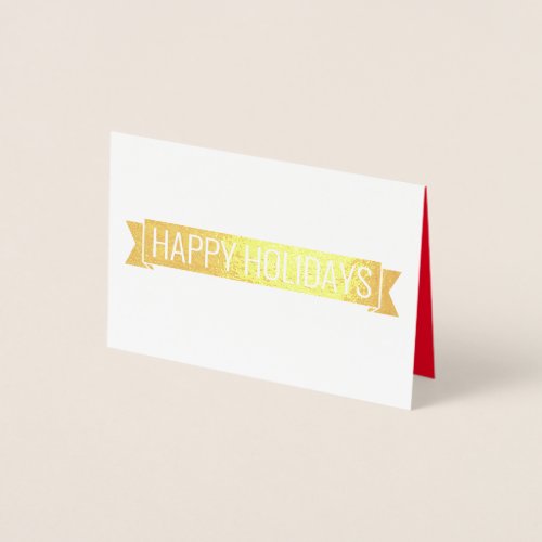 red bird in snow _ Happy Holidays  Foil Card