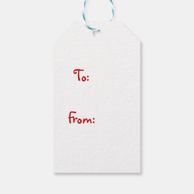 Red Bird Joy Christmas Gift Tags