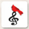 Red Bird & Music Square Cork Coaster