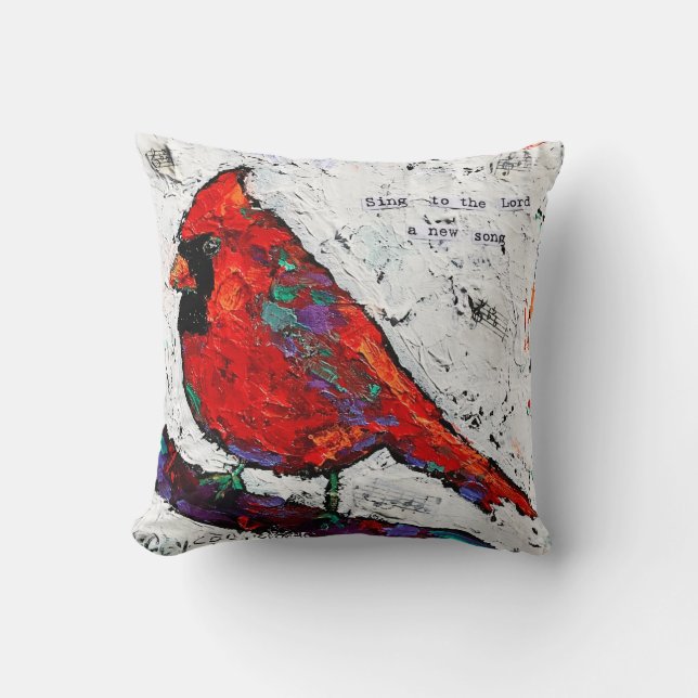 Red Bird Pillow (Front)