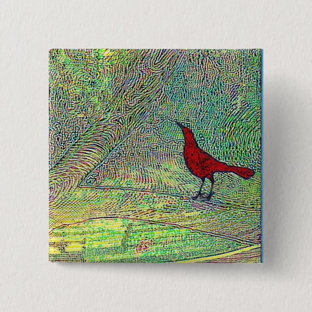 Red Bird Pinback Button (Front)