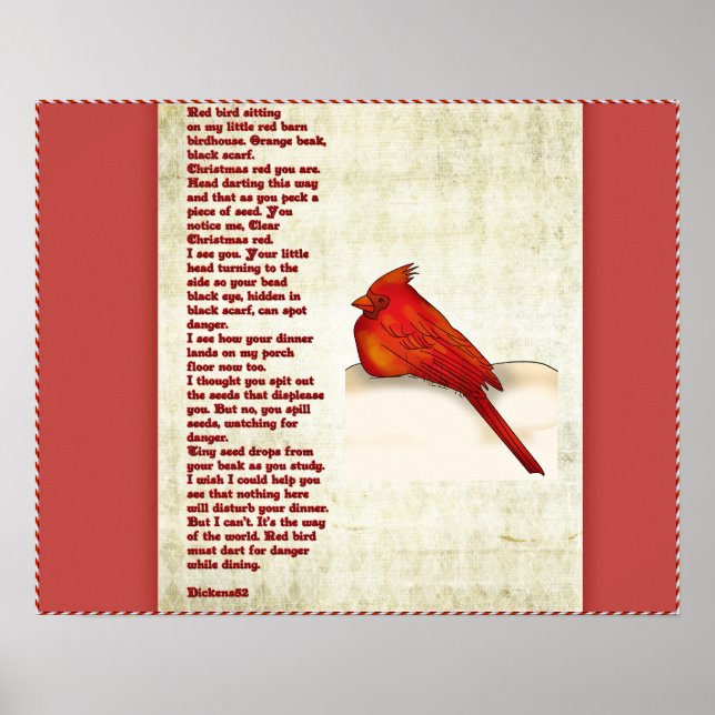 Red bird poem poster (Front)