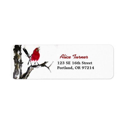 Red Bird Return Address Label