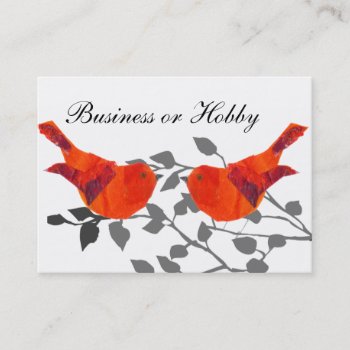 Red Bird Sitting On A Branch Business Card by 911business at Zazzle