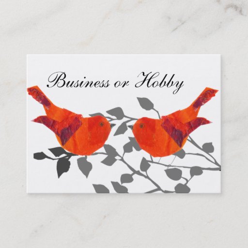 Customizable Red bird sitting on a branch business card