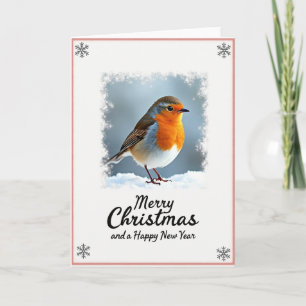 Red Bird Snowy Christmas Card