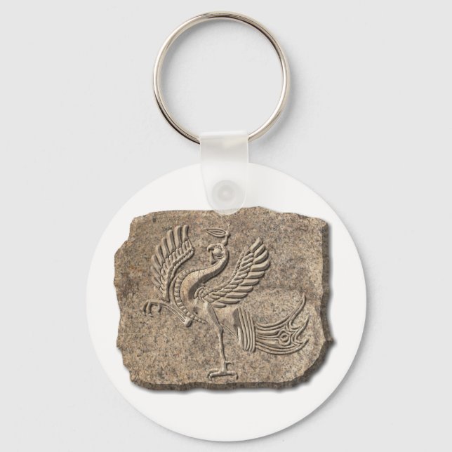 Red bird stone keychain (Front)